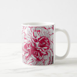Taza De Café Mug - Carnación en rojo y blanco