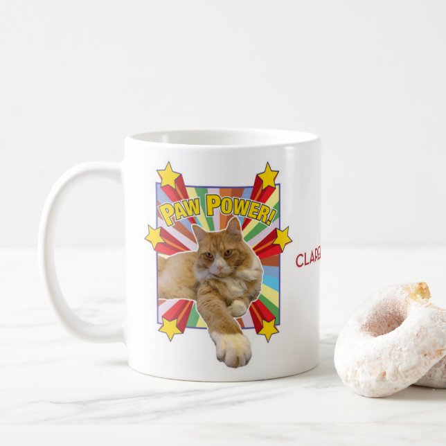Taza De Café Mug cerámica Clarence PawPower™ (Con donut)
