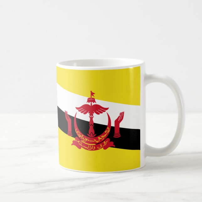 Taza De Café Mug cerámica con bandera de Brunei Darussalam (Derecha)