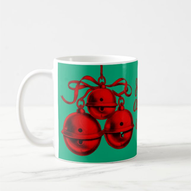 Taza De Café Mug cerámica de las campanas rojas y verdes (Izquierda)