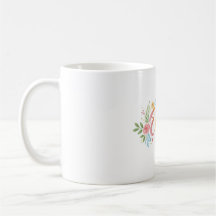 Mug cerámica floral de arcoiris personalizada - Pe