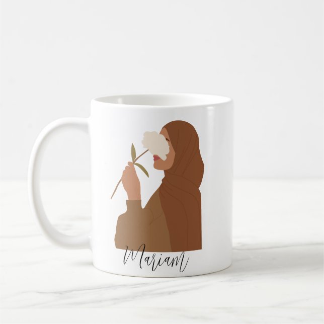 Taza De Café Mug Chica musulmana personalizada| Mug hijabi (Izquierda)