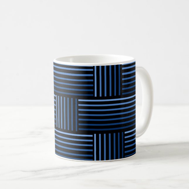 Taza De Café Mug - Cintas tejidas Azul naranja (Anverso derecho)