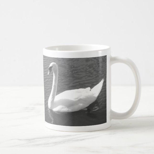 Taza De Café Mug - Cisne en blanco y negro (Derecha)