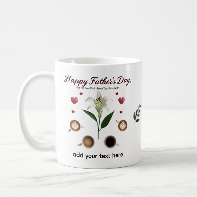 Taza De Café Mug clásica personalizada de 11 oz para papá (Izquierda)