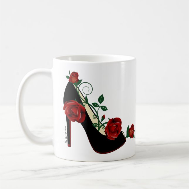 Taza De Café Mug clásica - Rosa Stiletto (Izquierda)