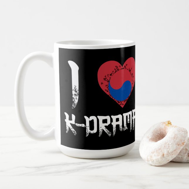 TAZA DE CAFÉ MUG CLÁSICO - BEBIDAS - ME ENCANTA K-DRAMA - COREA (Con donut)