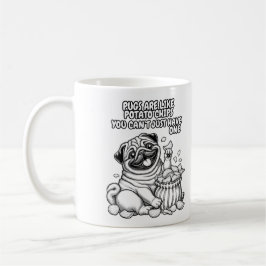 Taza De Café Mug clásico con Pug y papas fritas