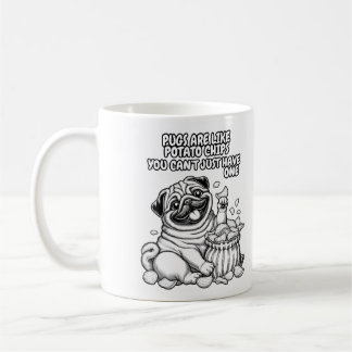 Taza De Café Mug clásico con Pug y papas fritas