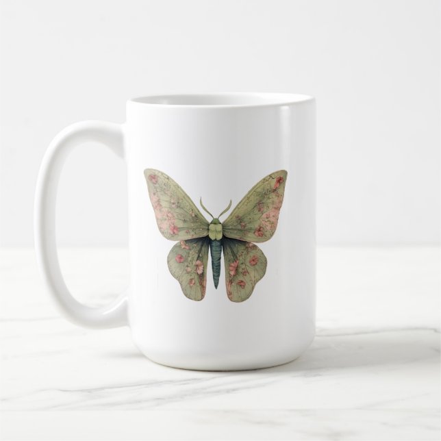 Taza De Café Mug clásico de contorno de mariposa - 15 oz (Izquierda)