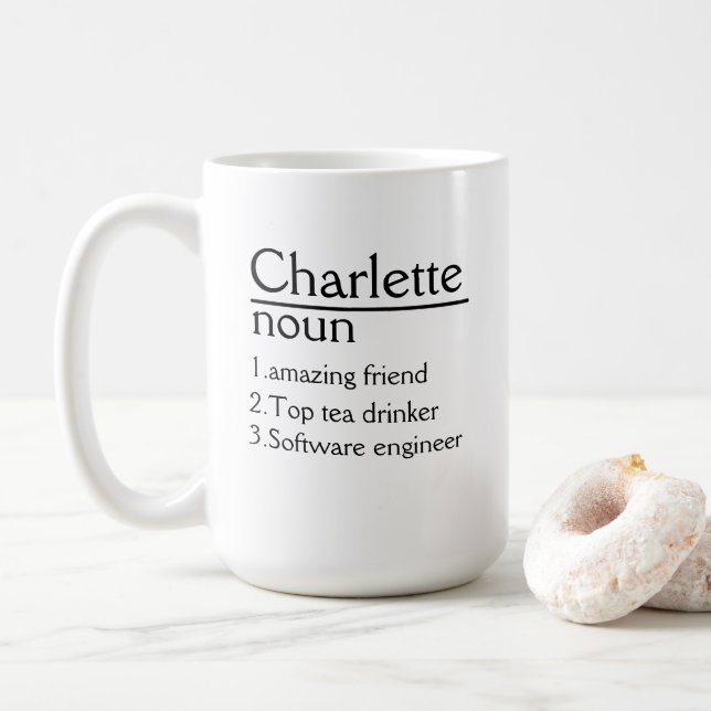 Taza De Café Mug clásico de definición de nombre personalizado (Con donut)