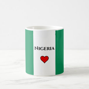 Taza De Café Mug clásico de la bandera de Nigeria, 11 oz