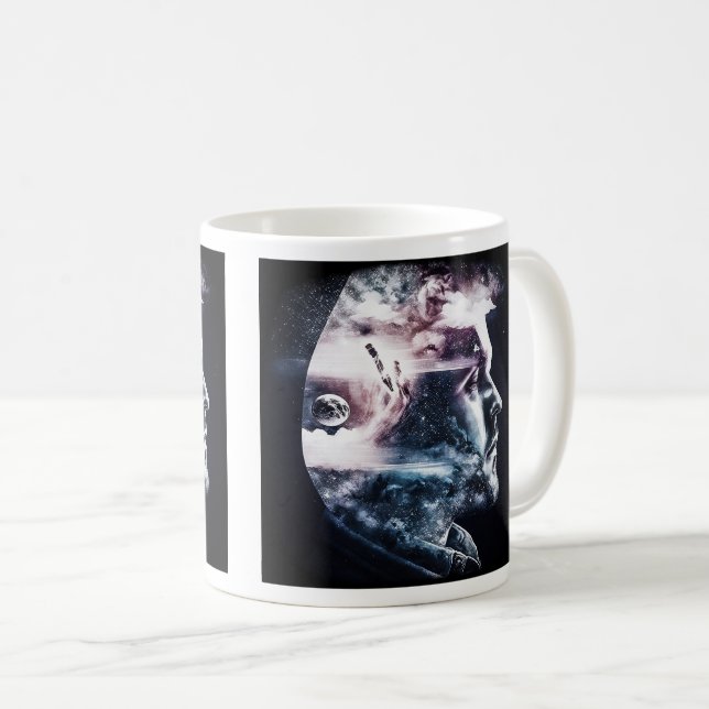 Taza De Café Mug clásico del hombre de doble exposición, 11 oz (Anverso derecho)