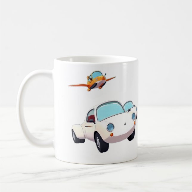 Taza De Café Mug - coches y aviones (Izquierda)