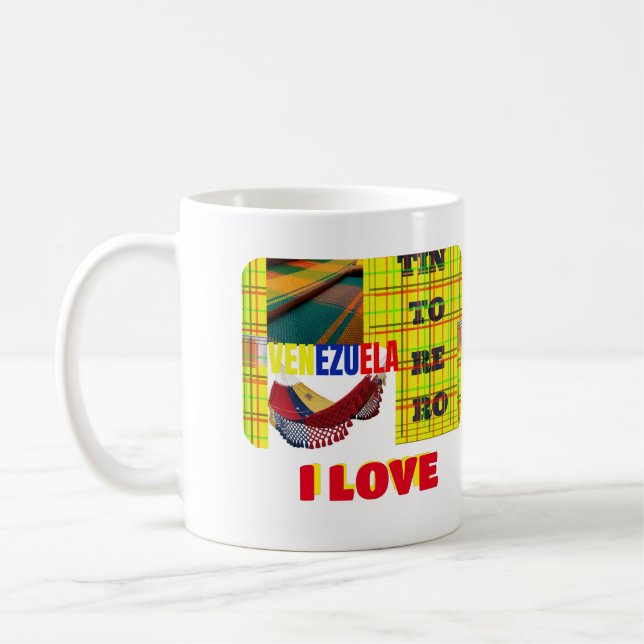 Taza De Café Mug Coffee mug Amo Venezuela, personalizable (Izquierda)