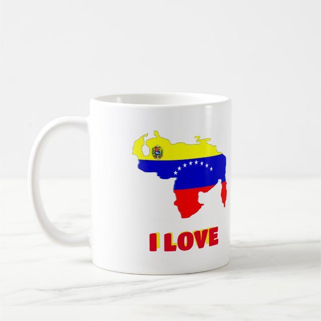 Taza De Café Mug Coffee mug Amo Venezuela, personalizable (Izquierda)