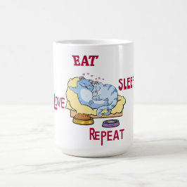 Taza De Café Mug Comer Dormir Amor Repetir Gatos