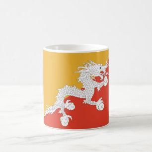 Taza De Café Mug con bandera de Bután
