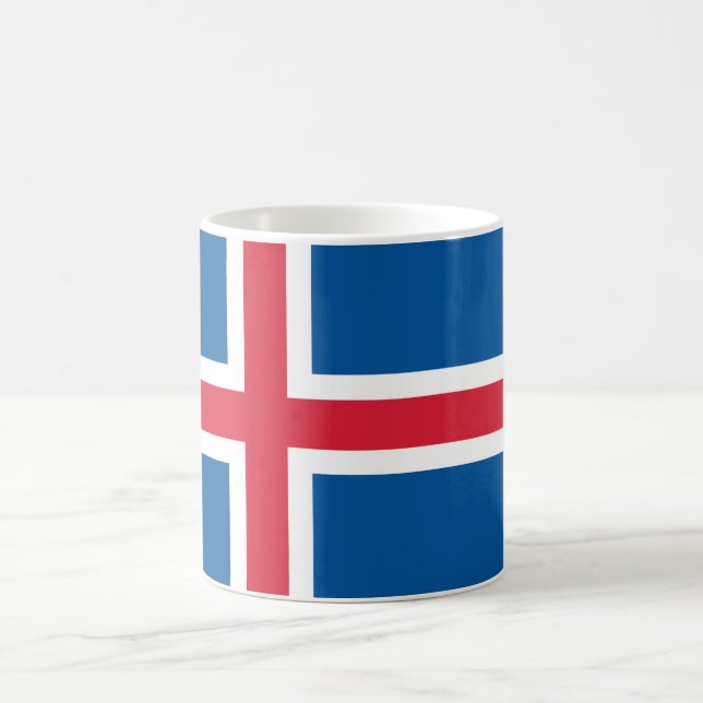 Taza De Café Mug con bandera de Islandia (Centro)