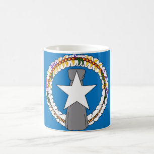 Taza De Café Mug con bandera de las Islas Marianas del Norte -