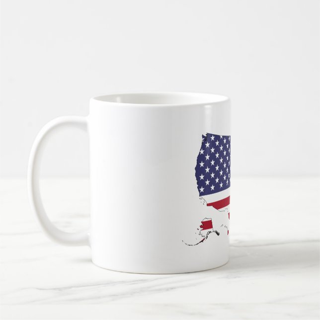 Taza De Café Mug con bandera de mapa estadounidense (Izquierda)