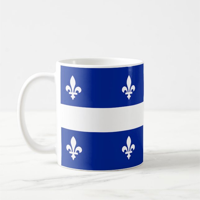 Taza De Café Mug con bandera de Quebec, Canadá (Izquierda)