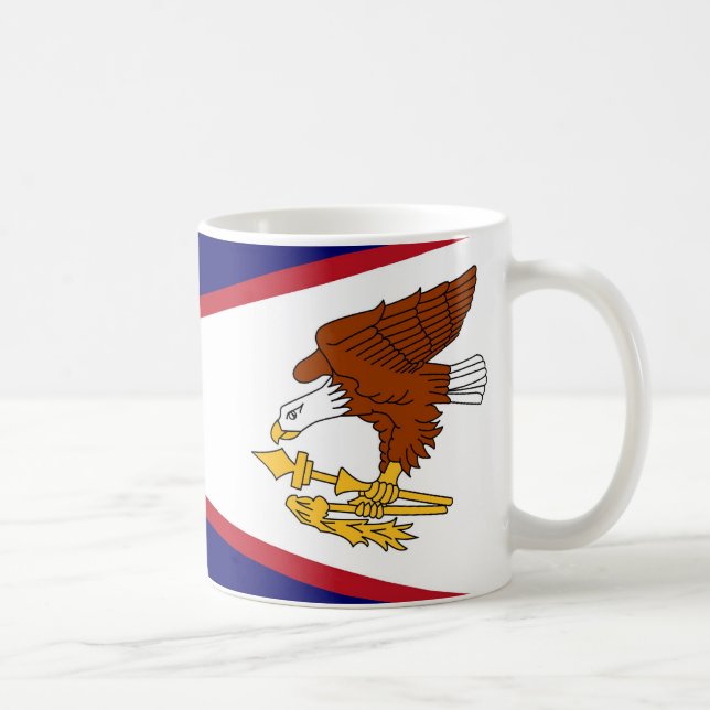Taza De Café Mug con bandera de Samoa Americana- Estados Unidos (Derecha)