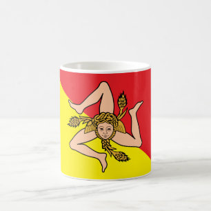 Taza De Café Mug con bandera de Sicilia, Italia