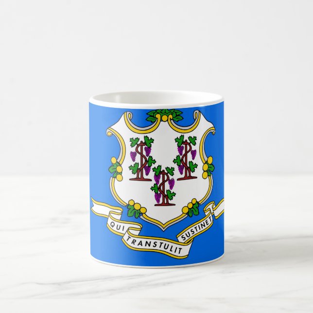 Taza De Café Mug con bandera del estado de Connecticut - Estado (Centro)