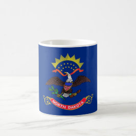 Taza De Café Mug con bandera del estado de Dakota del Norte - E