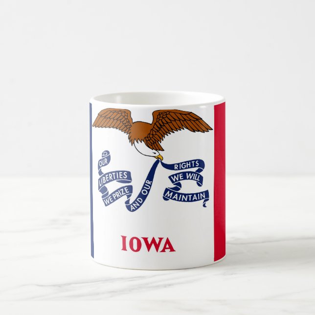 Taza De Café Mug con bandera del estado de Iowa - Estados Unido (Centro)