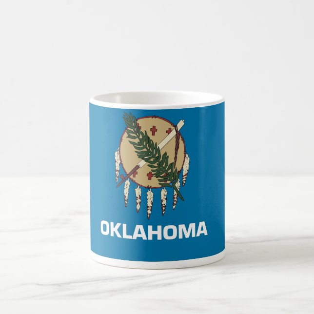 Taza De Café Mug con bandera del estado de Oklahoma - Estados U (Centro)