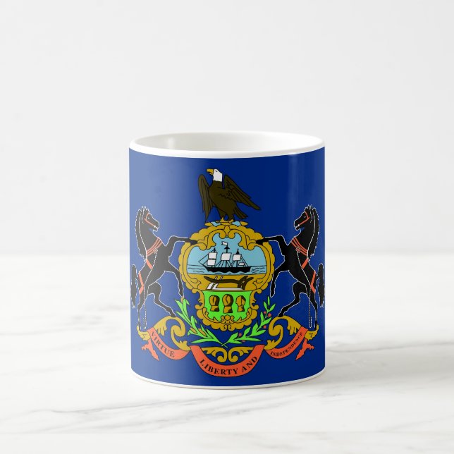 Taza De Café Mug con bandera del estado de Pensilvania - Estado (Centro)