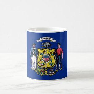 Taza De Café Mug con bandera del estado de Wisconsin - Estados 