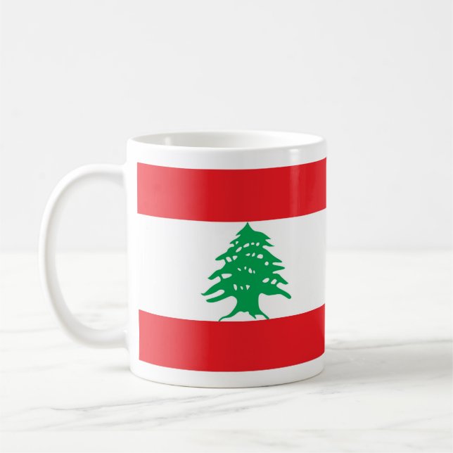 Taza De Café Mug con bandera del Líbano (Izquierda)