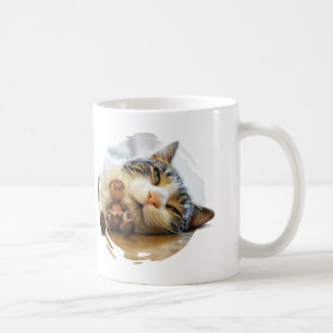 Taza De Café Mug con bellota elf y sus amigos gatos