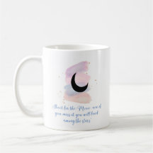 Mug con cita y diseño de luna pastel