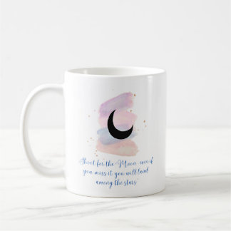 Taza De Café Mug con cita y diseño de luna pastel