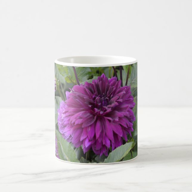Taza De Café Mug con dahlia morada (Centro)
