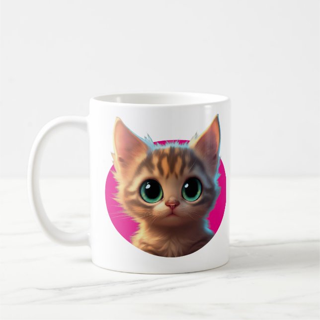Taza De Café Mug con diseño Cute cat (Izquierda)