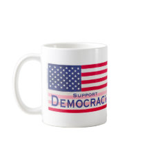 Mug con el mensaje "Apoya la democracia"
