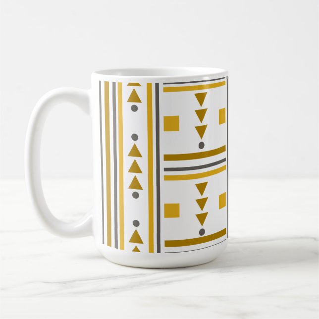 Taza De Café Mug con estampado geométrico amarillo moderno (Izquierda)