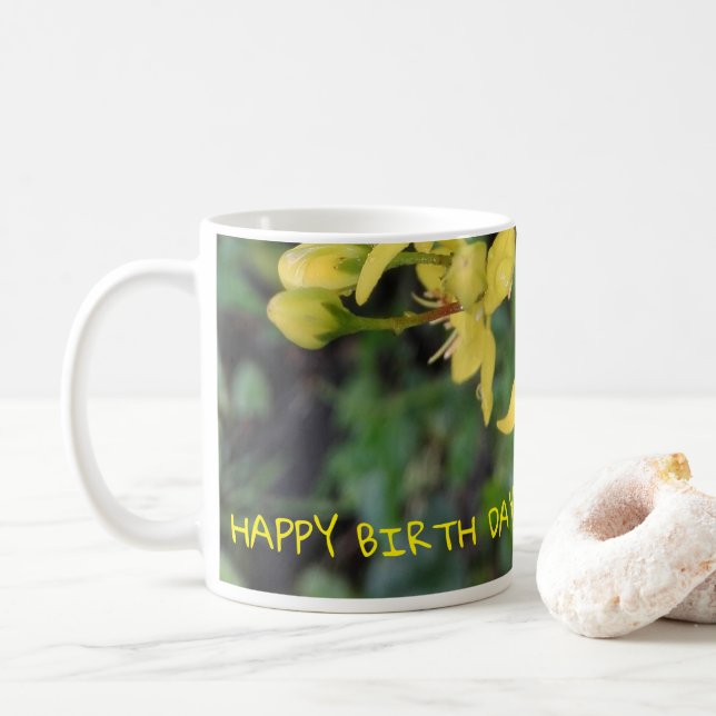 Taza De Café Mug con flores agradables (Con donut)