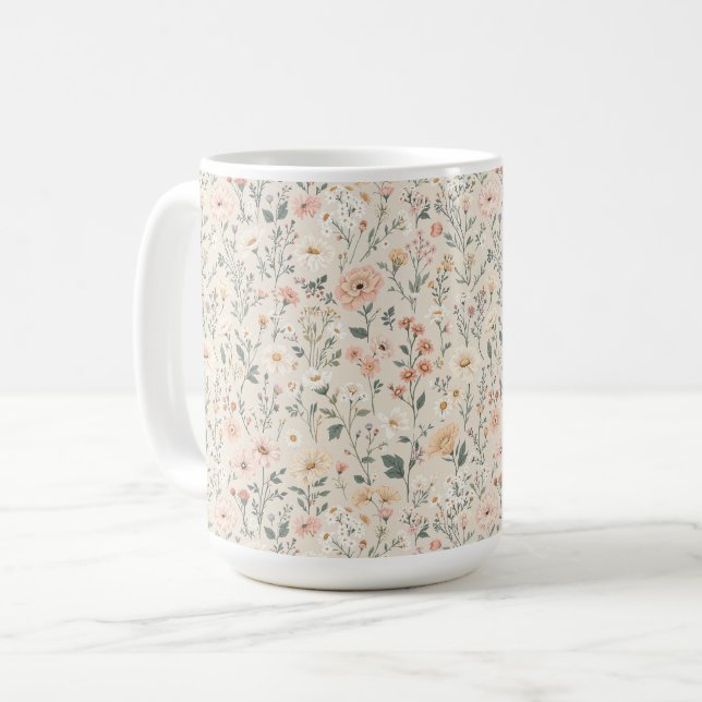 Taza De Café Mug con flores silvestres (Anverso izquierdo)