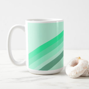 Taza De Café Mug con franjas verdes serenas