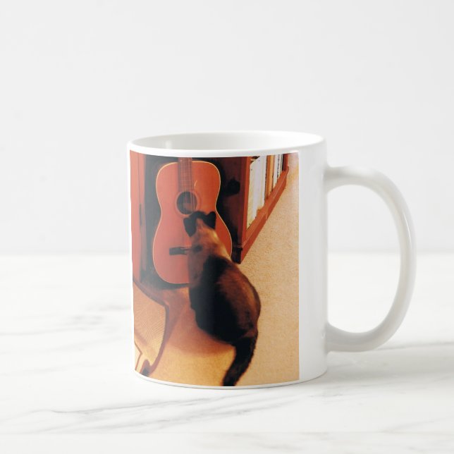 Taza De Café Mug con gato y guitarra siameses (Derecha)
