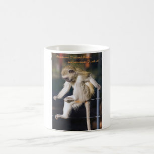 Taza De Café Mug con imagen de mono y slogan