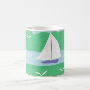 Taza De Café Mug con la escena del velero