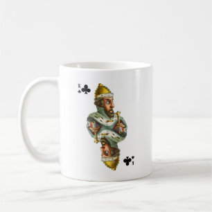 Taza De Café Mug con la imagen del rey de la carta de la cruz