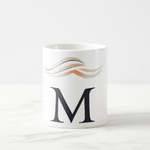 Taza De Café Mug con la letra del logotipo "M"